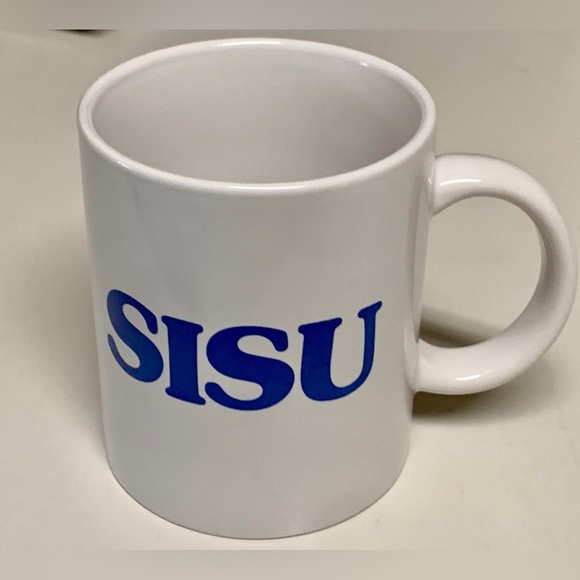 Vintage 1980s Finnish Flag Pride Double Sided SISU Yooper Ceramic Coffee Mug - Picture 7 of 16